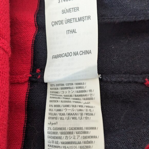 Vintage Y2K ABERCROMBIE & FITCH Cardigan Cashmere Wool Preppy Black Red Size XS - Picture 7 of 9